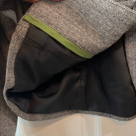 Y2k Fossil Gray Tailored Wool Blend Blazer with Notched Lapel - Size Small - Picture 6 of 14